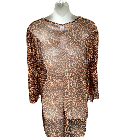 Jordan Taylor NWT Long Sleeve Tunic V-Neck Pullover Leopard Black & Brown Size S - Picture 6 of 10